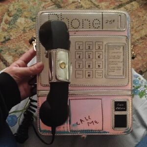 Retro Phone Handbag - Black and Pink